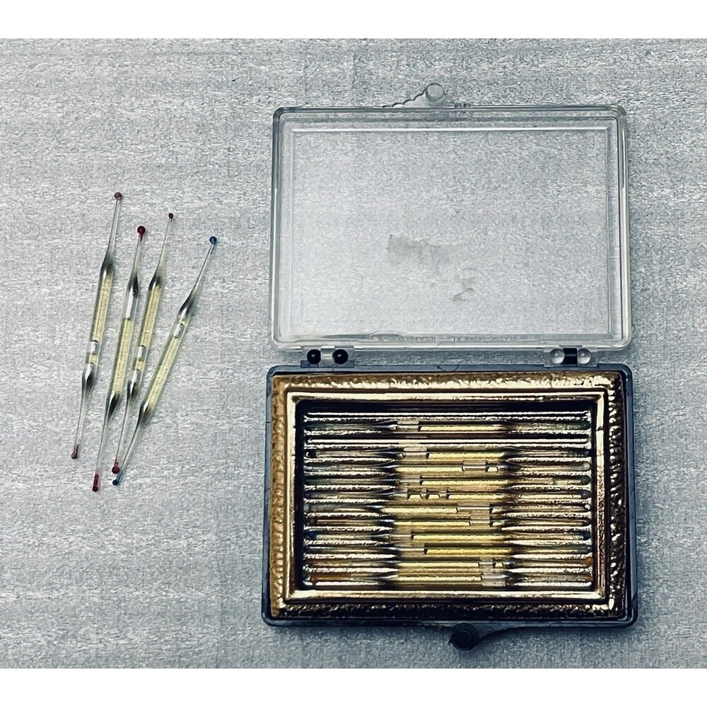 VTG 1940s 50s Famous Name Perfumes Sample Nips Set 15 Vials w Case No Guide